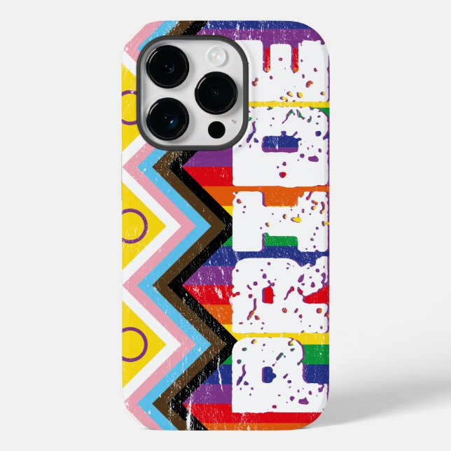 Progress Pride LGBTQ Case-Mate iPhone 14 Pro Hülle (Rückseite)