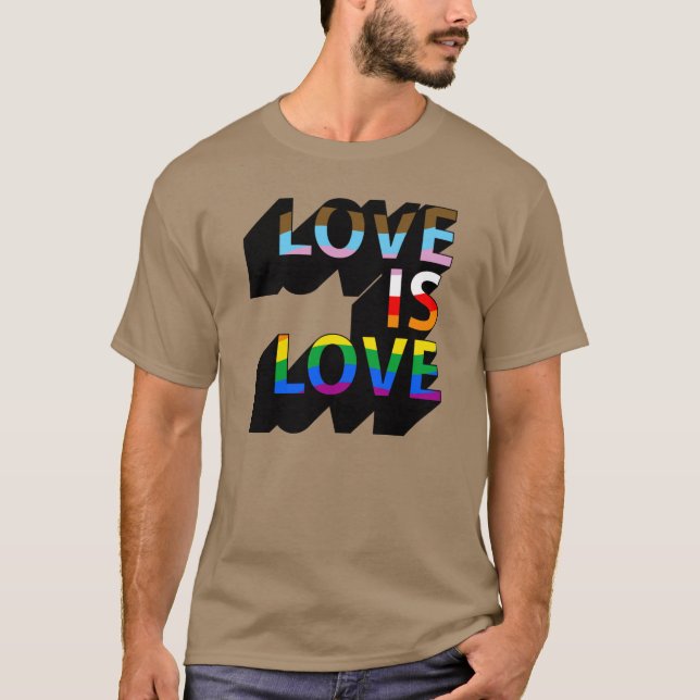 Progress Pride Liebe ist Liebe T - Shirt (Vorderseite)