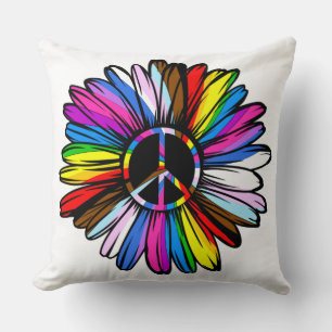 Progress Pride Peace Daisy - LGBTQ+-Liebe gewinnt Kissen