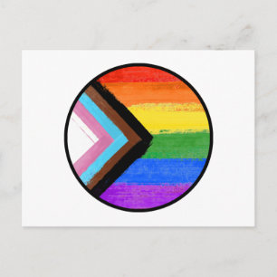 Progress Pride Streifen Bemalter Knopf Postkarte