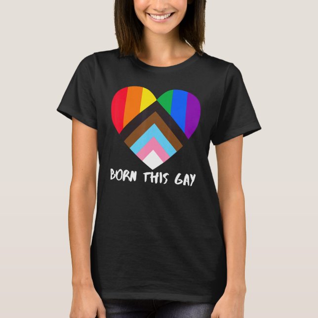 Progress Prie Rainbow Flag Inklusivität Herzblase T-Shirt (Vorderseite)