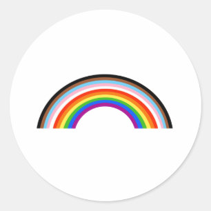 Progress Priped Rainbow Arch Runder Aufkleber