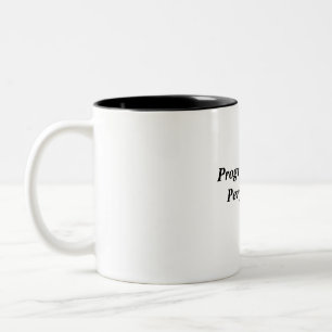 Progress Über Perfektion Motivationszitat Kaffee Zweifarbige Tasse