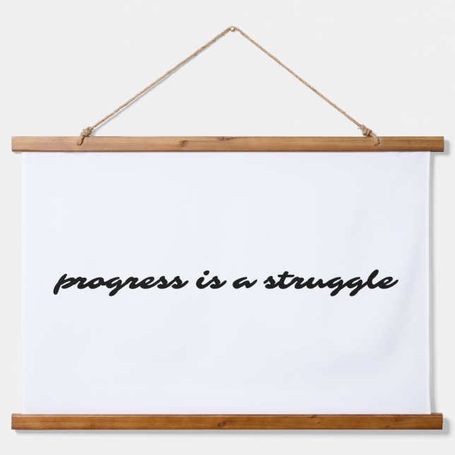Progress Wood Topped Wall Tapestry Wandteppich Mit Holzrahmen (Vorne)