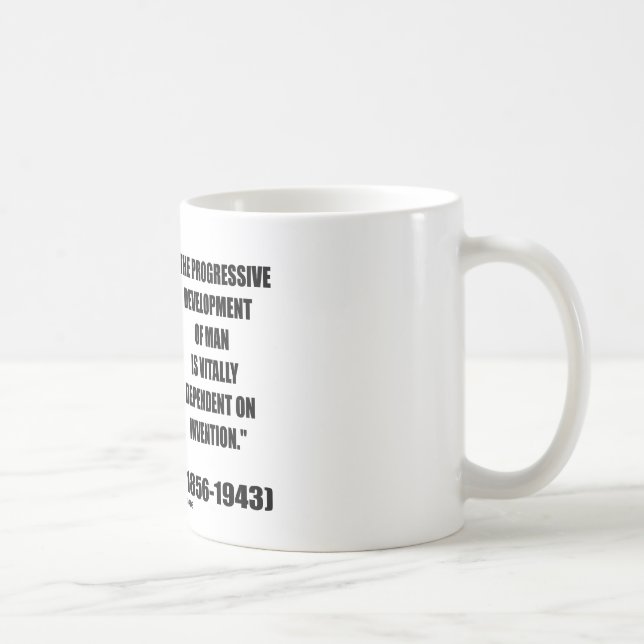 Progressive Entwicklung Nikola Teslas des Kaffeetasse (Rechts)