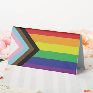 Progressive LGBTQIA-Flagge Tischaufsteller
