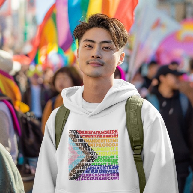 Progressive Rainbow Flag LGBT Gay Script Hoodie (Von Creator hochgeladen)