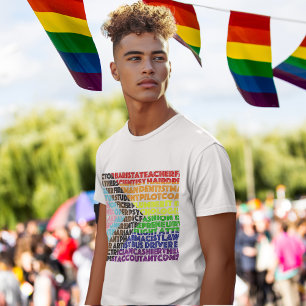 Progressive Rainbow Flag LGBT Gay Script T-Shirt
