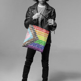 Progressive Rainbow Flag LGBT Gay Script Tasche