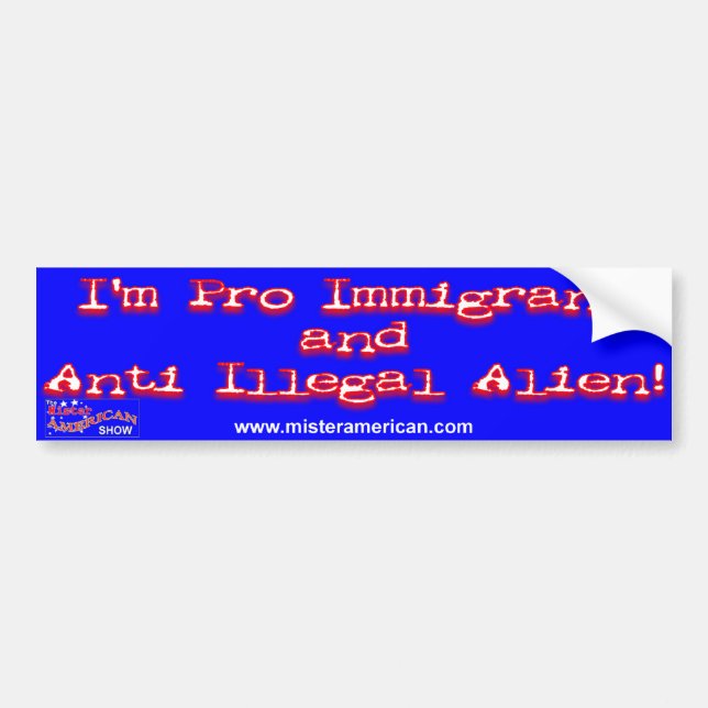 Proimmigrant/Anti-Illegales alien B… - Besonders Autoaufkleber (Vorne)