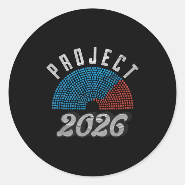 Project 2026 Tee Shirt  Runder Aufkleber (Vorderseite)