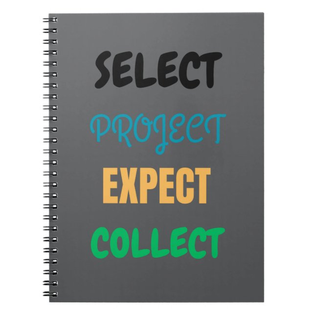 Project Select Expect Collect Spirect Notebook Notizblock (Vorderseite)