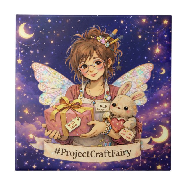 #ProjectCraftFairy NightMode  Ceramic Coaster Fliese (Vorderseite)