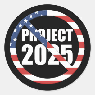 Projekt 2025 anhalten runder aufkleber