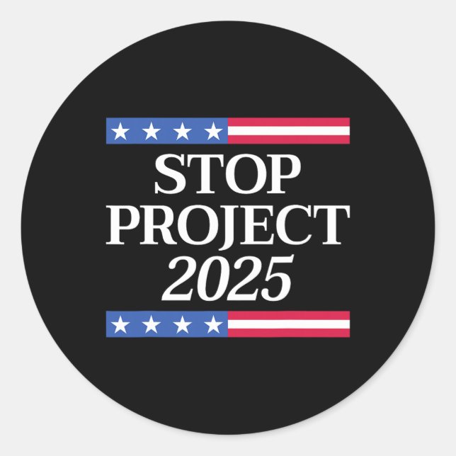 Projekt 2025 Anti Trump USA Flagge Politische Frau Runder Aufkleber (Vorderseite)