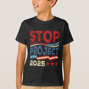 Projekt 2025 Anti Trump USA Flagge Politische Frau T-Shirt