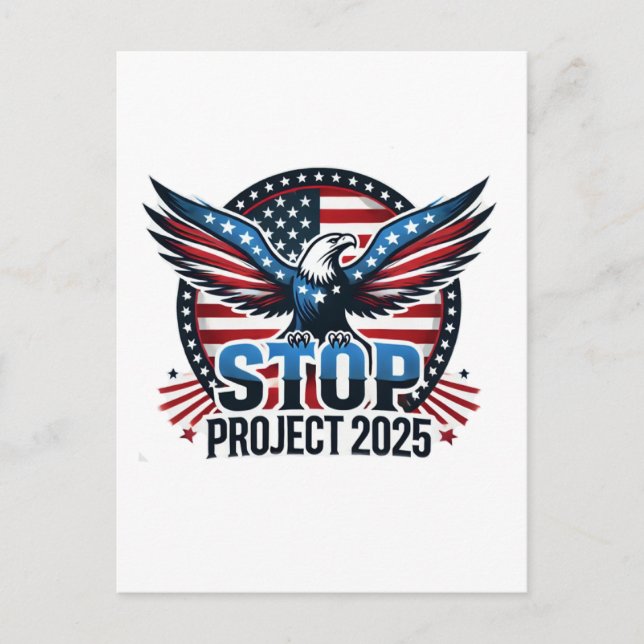 Projekt 2025 beenden - Demokratie verteidigen Postkarte (Vorderseite)