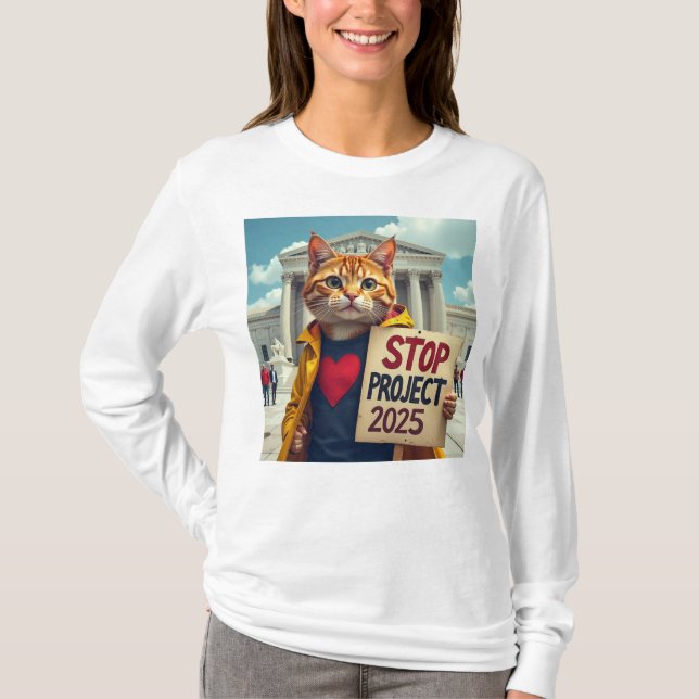 Projekt 2025 Katzen stoppen T-Shirt (Vorderseite)
