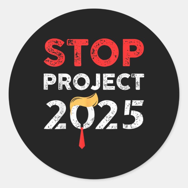 Projekt 2025 Trumps Projekt gegen Trump lustiges G Runder Aufkleber (Vorderseite)