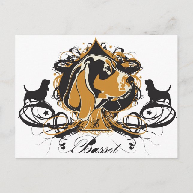 Projekt Dog Basset Hound Postkarte (Vorderseite)