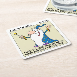 Projektleiter-magische Power Rechteckiger Pappuntersetzer