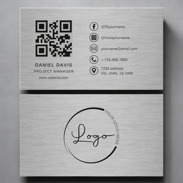 Projektmanager Metall QR Code Visitenkarte (Von Creator hochgeladen)