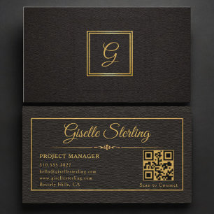 Projektmanager Monogramm QR-Code Visitenkarte
