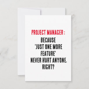 Projektmanager weil 'nur eine weitere Funktion' Dankeskarte