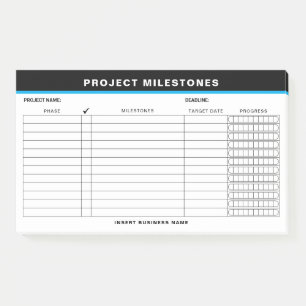 Projektmeilenstein-Tracker-Klebezettel hinzufügen Post-it Klebezettel