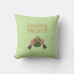 Projet Passion Coussin Graphique Tricoté Main   Ar