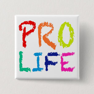 "PROleben" (IN DEN REGENBOGEN-ZEICHENSTIFTEN) Button