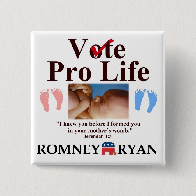 Proleben Romney Ryan Baby-Knopf Button (Vorderseite)