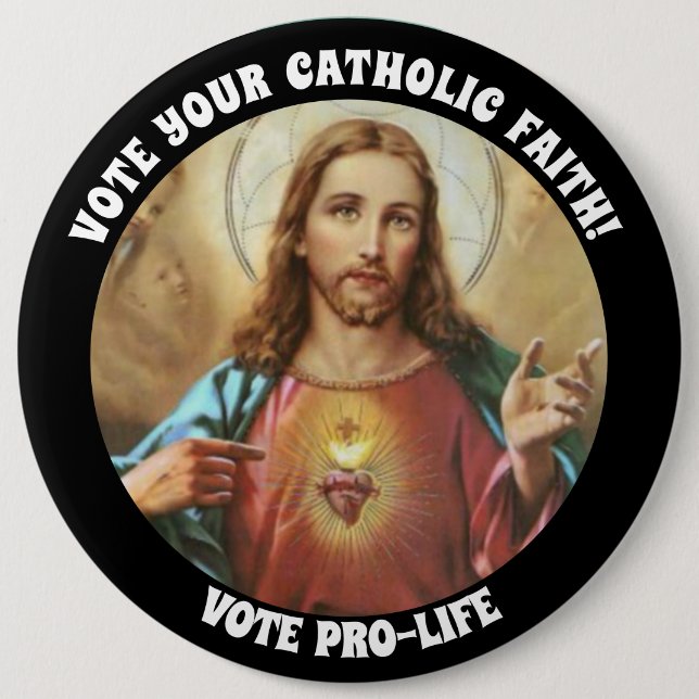 PROLIFE ABSTIMMUNG CATHOLIC SACRED HERART JESUS BUTTON (Vorderseite)