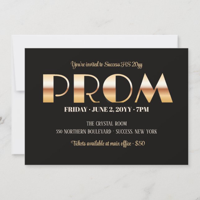 Prom Bold Lettres Invitation (Devant)