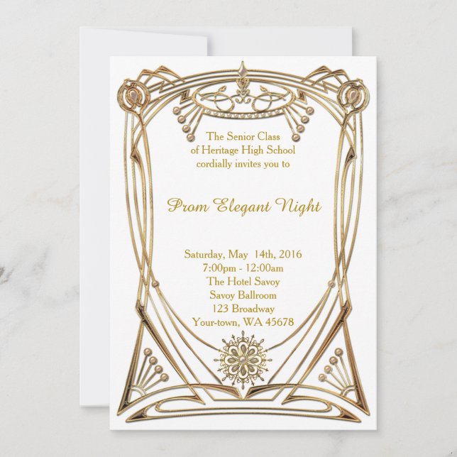 Prom Elegante Nacht Einladung (Vorderseite)
