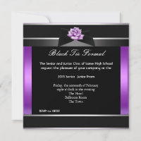 Prom High School Tanz Formal Lila Schwarze Krawatt