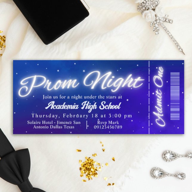 Prom Night - Under the Stars Ticket Invitation (Prom Night - Under the Stars Ticket Invitation)
