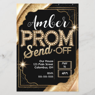 PROM-SEND-OFF-schwarz und Gold anpassen Flyer