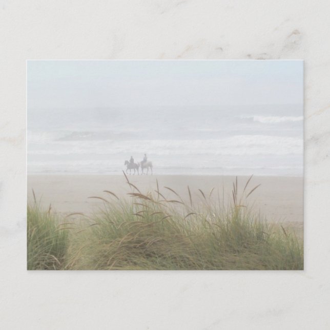 Promenade à cheval sur la plage Carte postale (Devant)