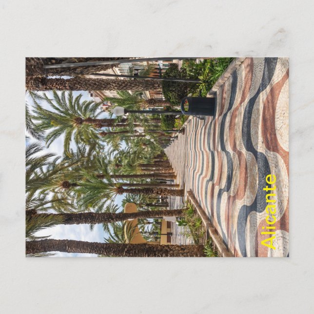 Promenade, Alicante, Costa Blanca, Spanien Postkarte (Vorderseite)