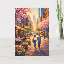 Promenade printanière à travers la carte d'art des