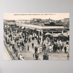 Promenaden-Szene, Asbury Park, NJ Dreißigerjahre Poster
