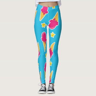 Promenadenfreude: Eiscreme & Sterne Leggings