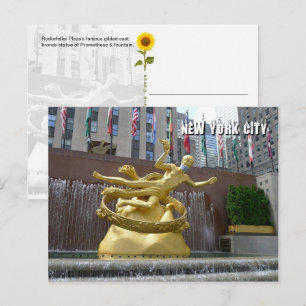 Prometheus-Statue & Brunnen - NYC-Postkarte Postkarte