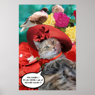 PROMINENTE KATZENPRINZESSIN TATUS, ROTER HUT MIT T POSTER