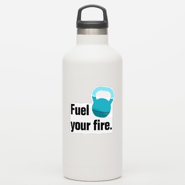 Promo Athlete Coach Kettlebell Fuel Your Fire Aufkleber (Wassserflasche)