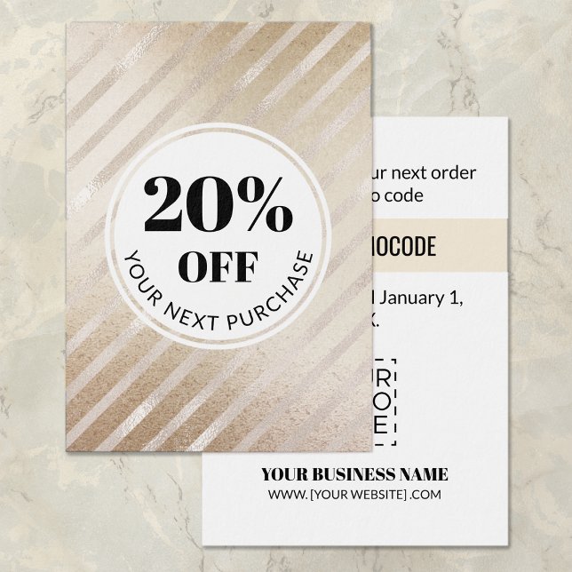 Promo Code Gold Streifen Rabattkarten (Von Creator hochgeladen)