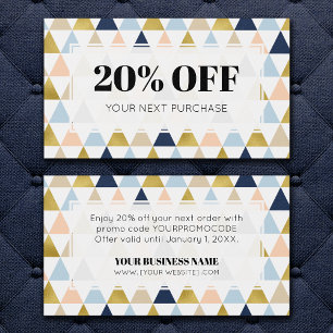 Promo Code Moderne Géométrique Coupon Cartes de ré