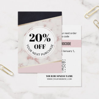 Promo-Code Rosa Schwarze Farbblockdiskussionskarte