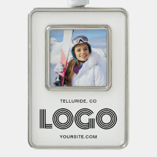 Promo Foto Modern Logo Rahmen-Ornament Silber